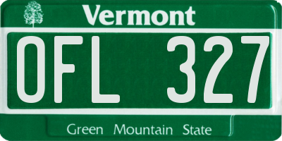 VT license plate OFL327