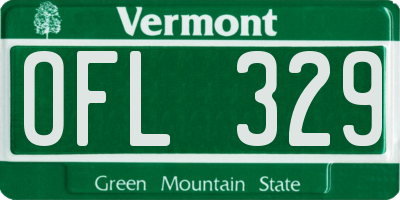 VT license plate OFL329