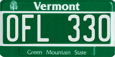 VT license plate OFL330