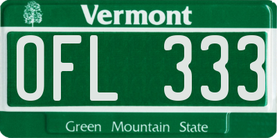 VT license plate OFL333