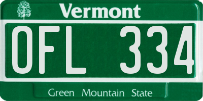 VT license plate OFL334