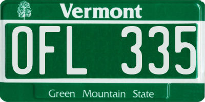 VT license plate OFL335