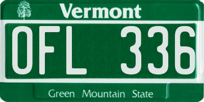 VT license plate OFL336