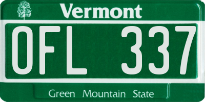 VT license plate OFL337