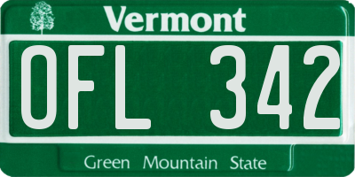 VT license plate OFL342