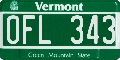 VT license plate OFL343