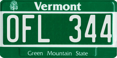 VT license plate OFL344