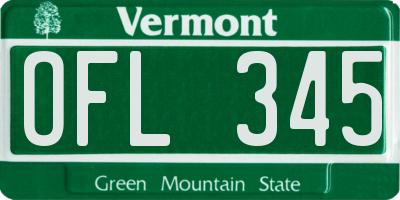 VT license plate OFL345