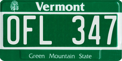 VT license plate OFL347