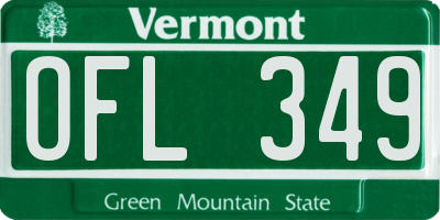 VT license plate OFL349