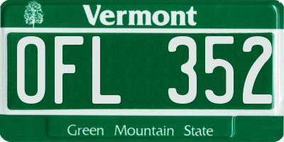 VT license plate OFL352