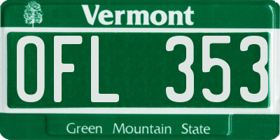VT license plate OFL353