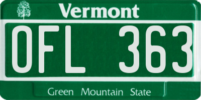 VT license plate OFL363