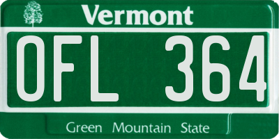 VT license plate OFL364