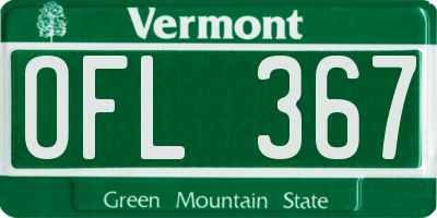 VT license plate OFL367