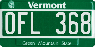 VT license plate OFL368
