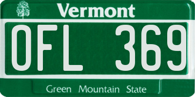 VT license plate OFL369