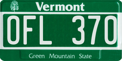 VT license plate OFL370