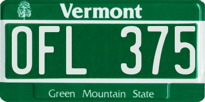 VT license plate OFL375