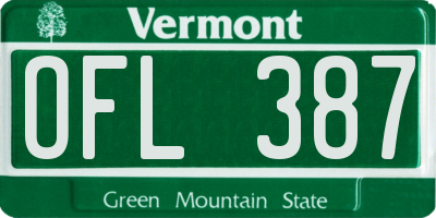 VT license plate OFL387