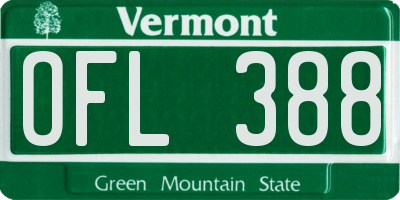 VT license plate OFL388