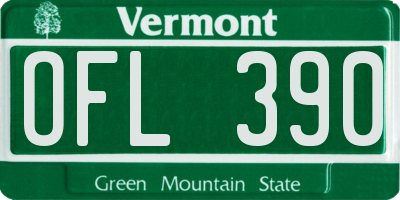 VT license plate OFL390