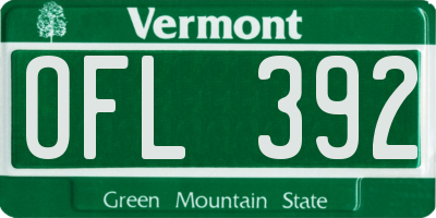 VT license plate OFL392