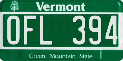 VT license plate OFL394