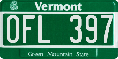 VT license plate OFL397