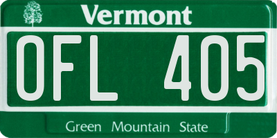 VT license plate OFL405