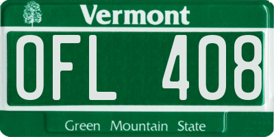 VT license plate OFL408
