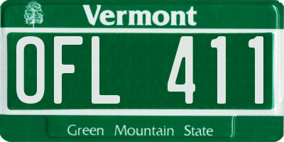 VT license plate OFL411