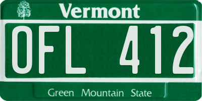 VT license plate OFL412