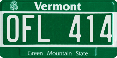 VT license plate OFL414