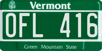 VT license plate OFL416