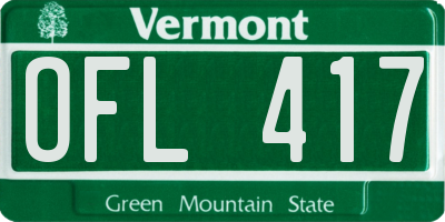 VT license plate OFL417