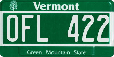 VT license plate OFL422