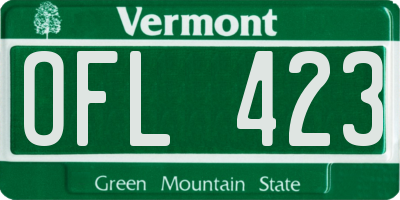 VT license plate OFL423