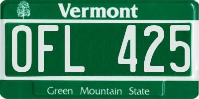 VT license plate OFL425