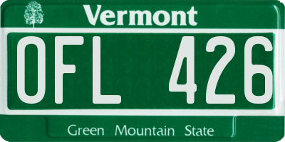 VT license plate OFL426