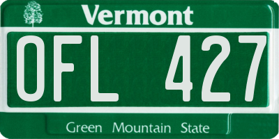 VT license plate OFL427