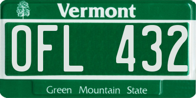 VT license plate OFL432
