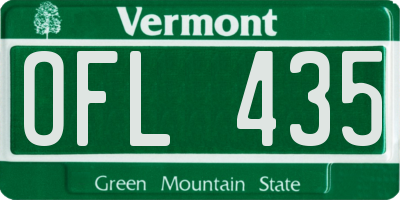 VT license plate OFL435