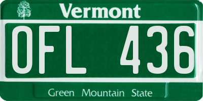 VT license plate OFL436