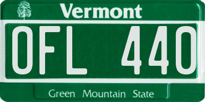 VT license plate OFL440