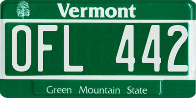 VT license plate OFL442