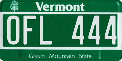 VT license plate OFL444