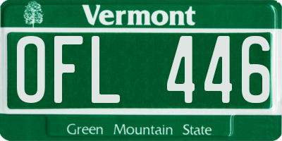 VT license plate OFL446