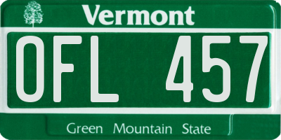 VT license plate OFL457