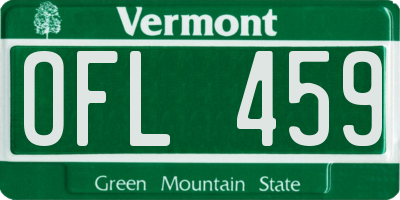 VT license plate OFL459